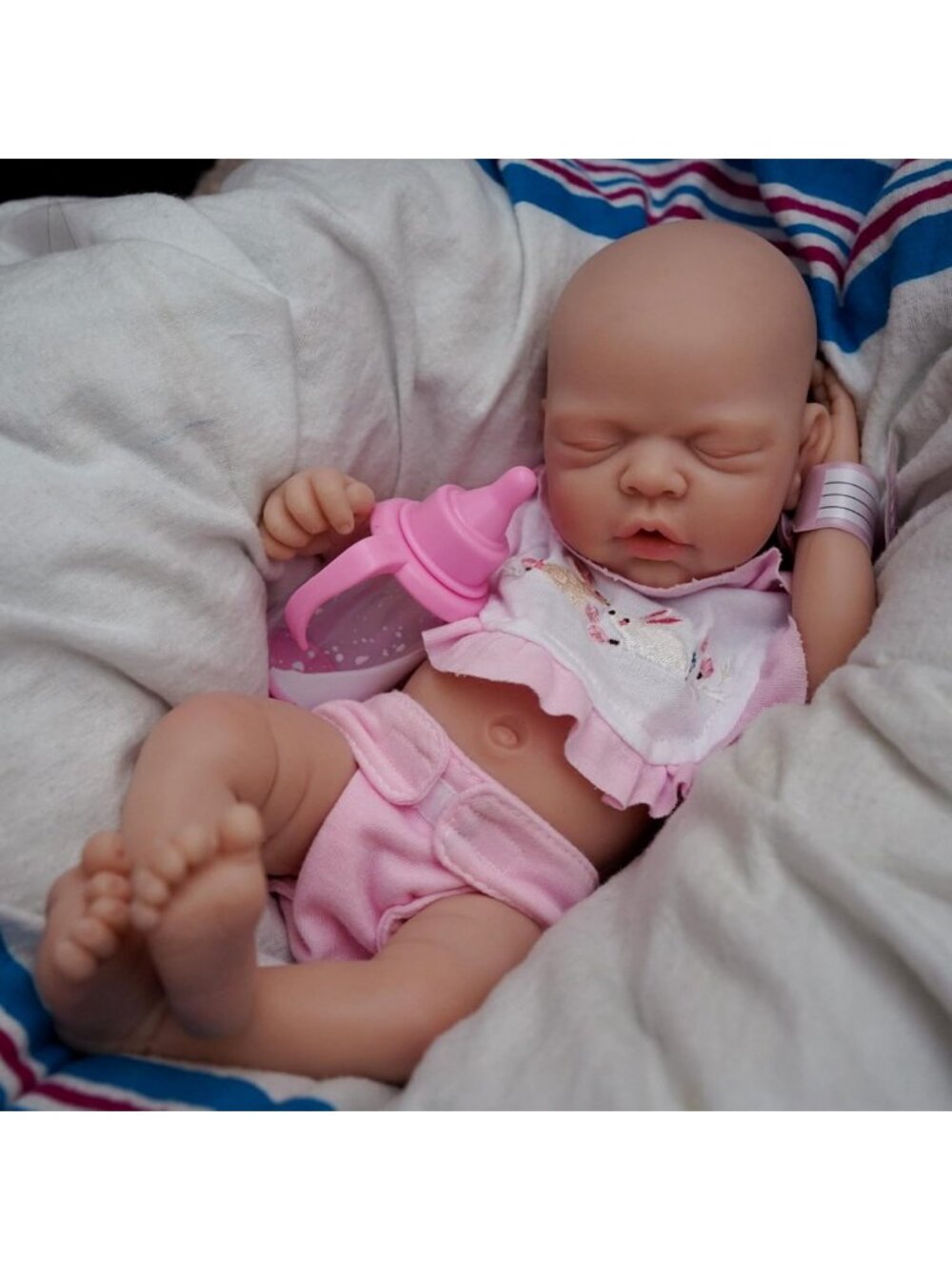 Realistic 12" Full Silicone Reborn Baby Doll with Accessories - Soft Newborn